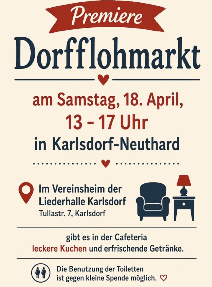 Hofflohmarkt bei der Liederhalle Tullastraße 7 in 76689 Karldorf